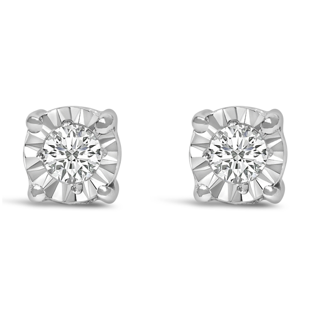 .925 Sterling Silver 1/10 Cttw Round